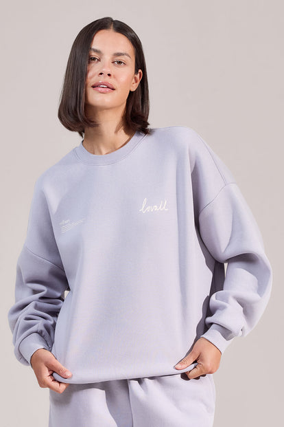 ALL SZN Organic Oversized Graphic Sweatshirt Euphoric - Lilac Mist