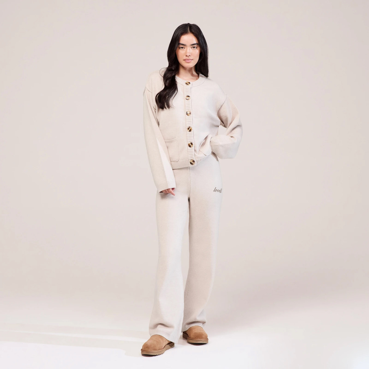 Weicher Strick-Cardigan - Beige