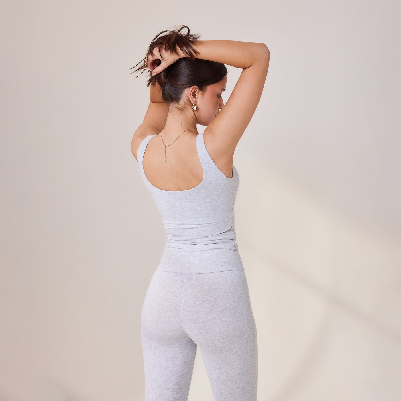 Leichtes Alltags-Tank-Top - Hellgrau meliertes