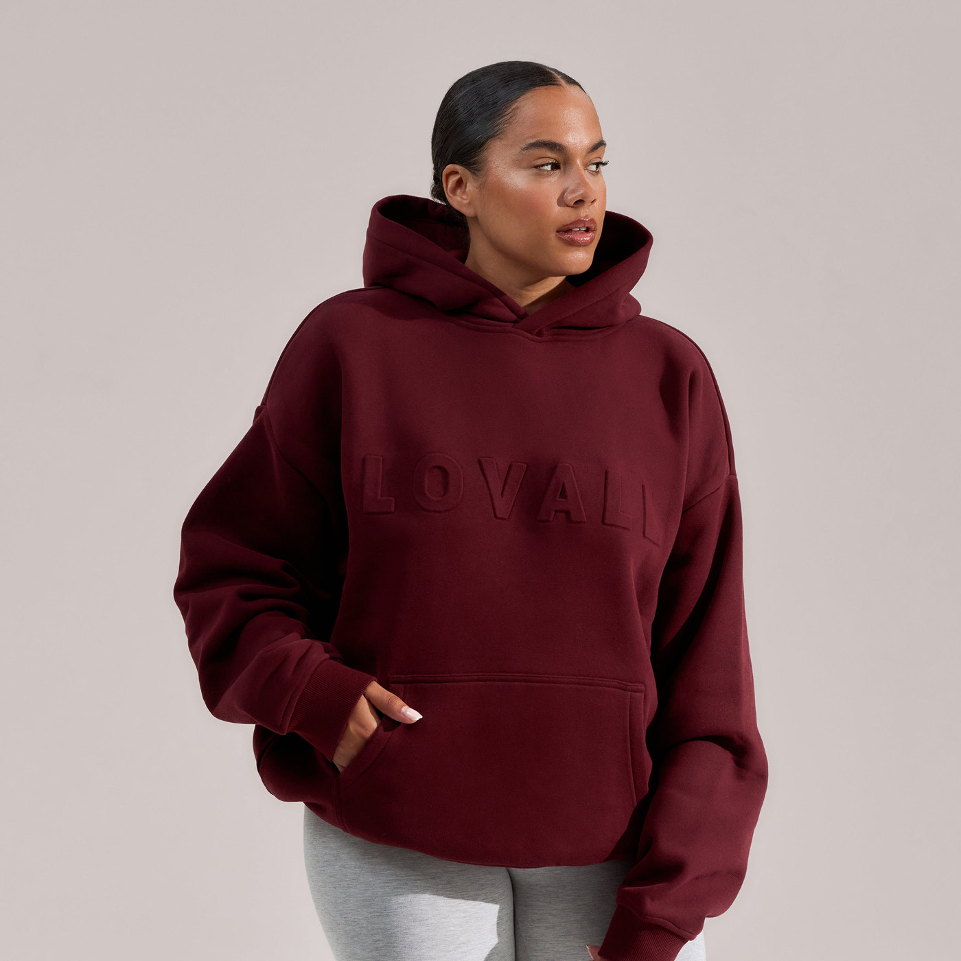 Curve Heavyweight Oversized Hoodie - Burgundy
