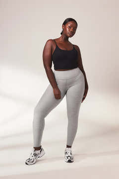 Ultimative Soft-Touch High-Waist Leggings – Hellgrau meliert