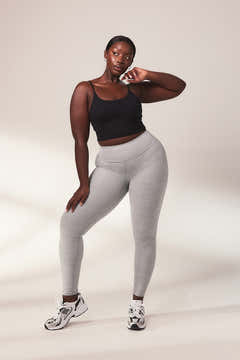 Ultimative Soft-Touch High-Waist Leggings – Hellgrau meliert