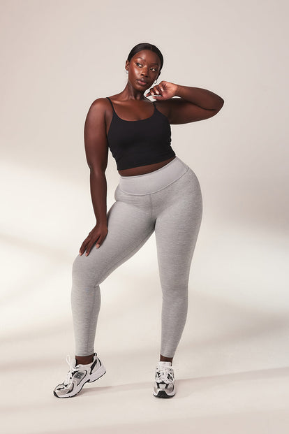 Ultimate Soft-Touch High Waisted Leggings Curvy - Light Grey Marl