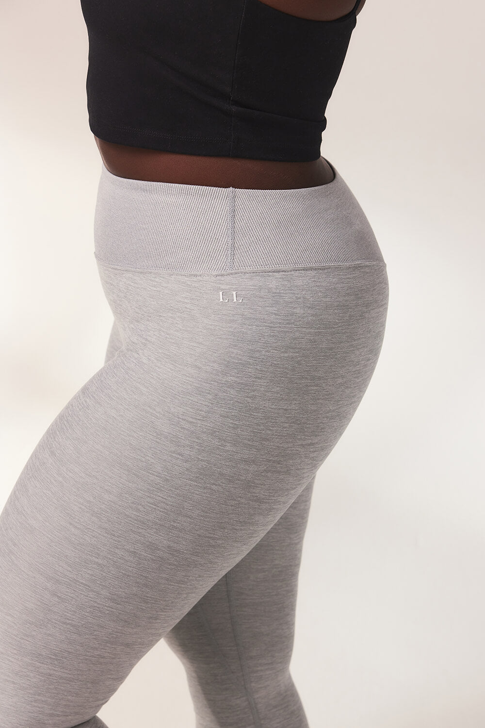 Ultimative Soft-Touch High-Waist Leggings – Hellgrau meliert