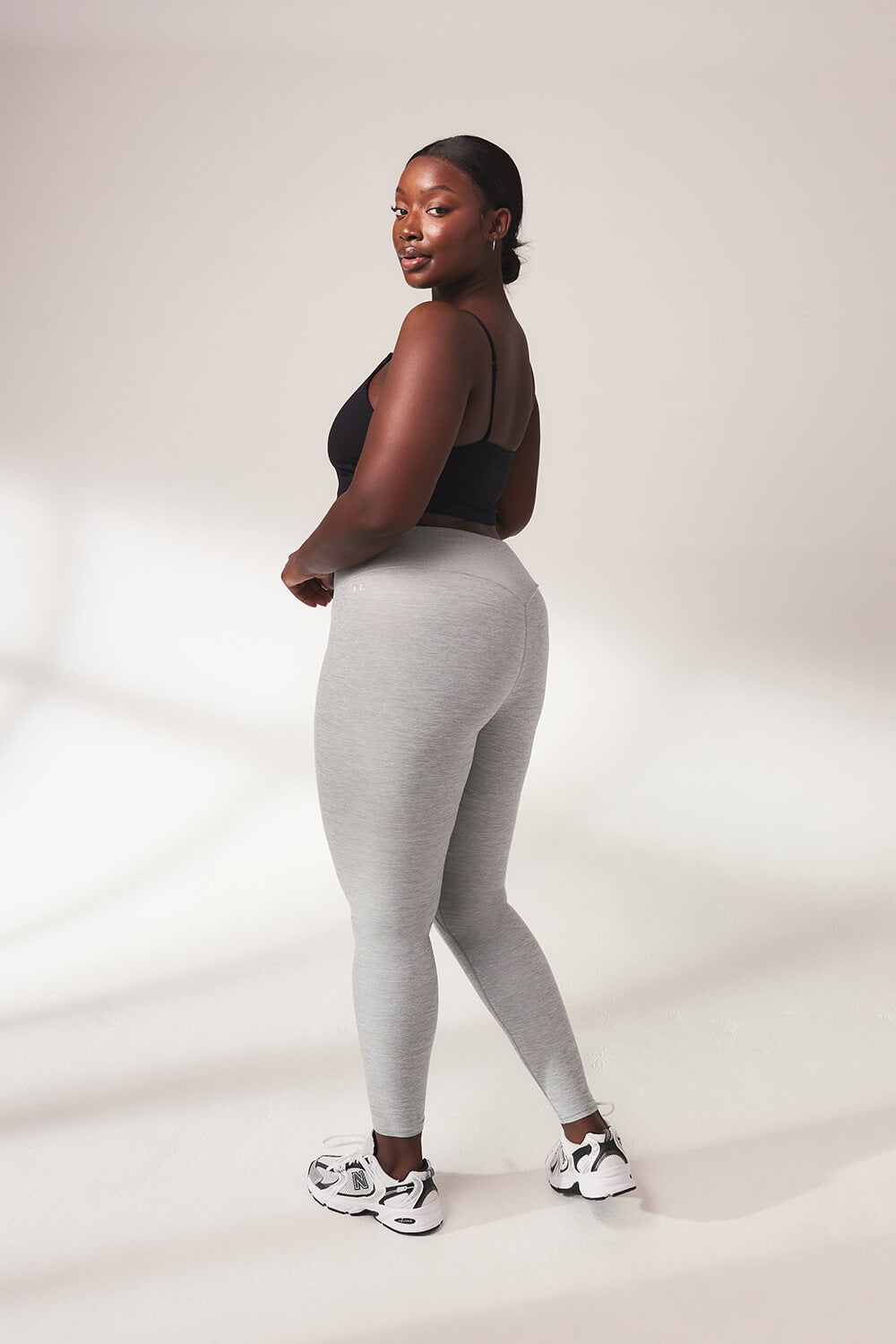 Ultimative Soft-Touch High-Waist Leggings – Hellgrau meliert