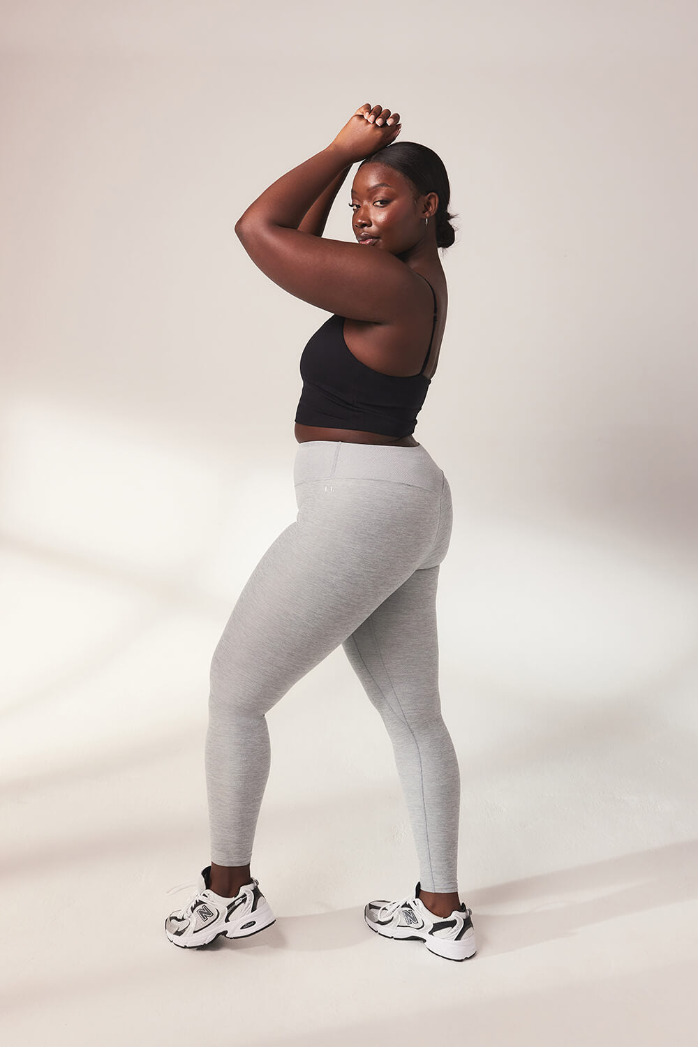 Ultimative Soft-Touch High-Waist Leggings – Hellgrau meliert