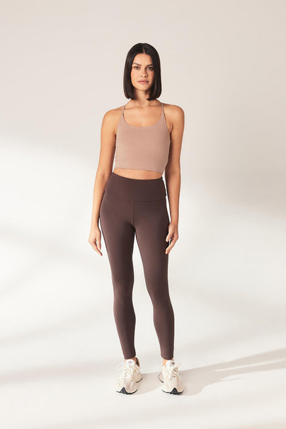 Everyday High Waisted Leggins Lightweight - Espresso Brown