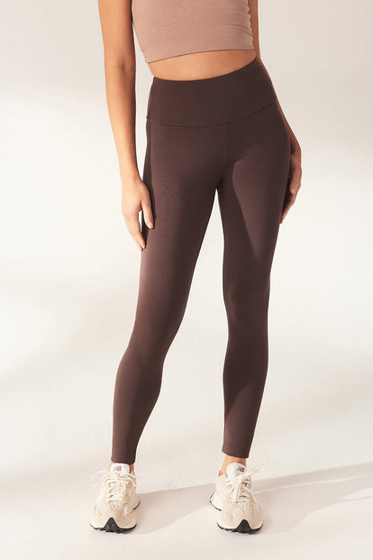 Everyday High Waisted Leggins Lightweight - Espresso Brown