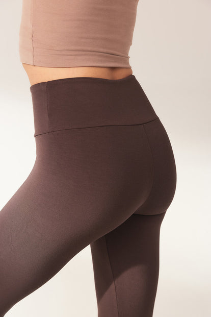 Everyday High Waisted Leggins Lightweight - Espresso Brown