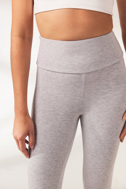 Cropped Leggings Lightweight Curvy - Light Grey