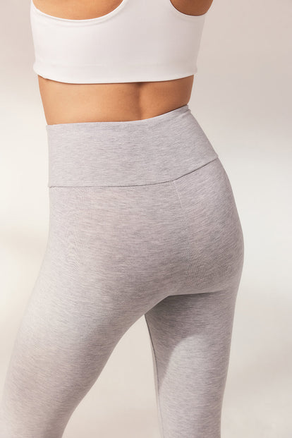 Cropped Leggings Lightweight Curvy - Light Grey