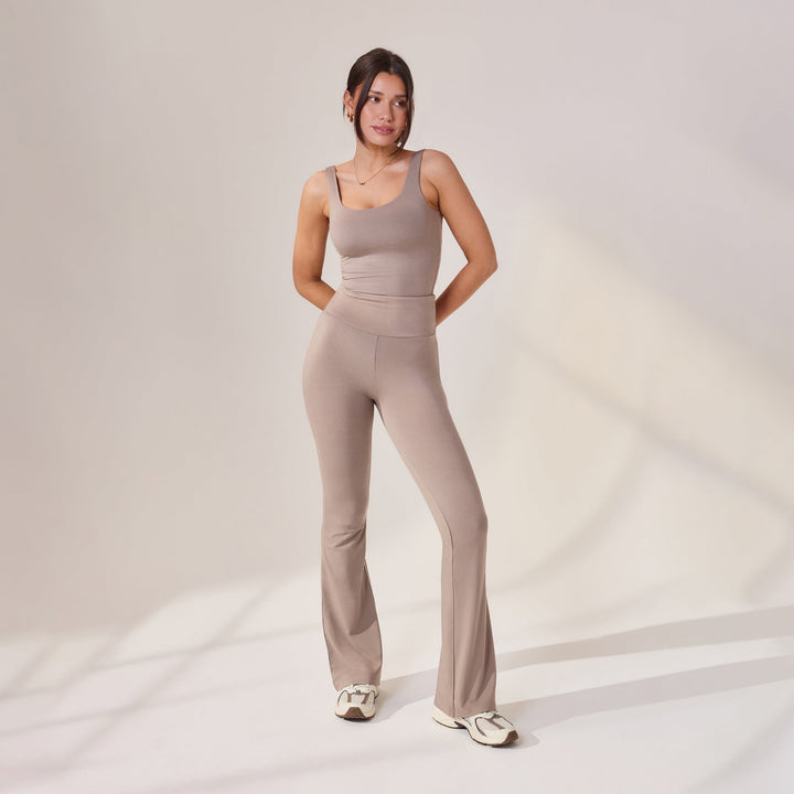 Leichte Leggings mit Schlag - Stone
