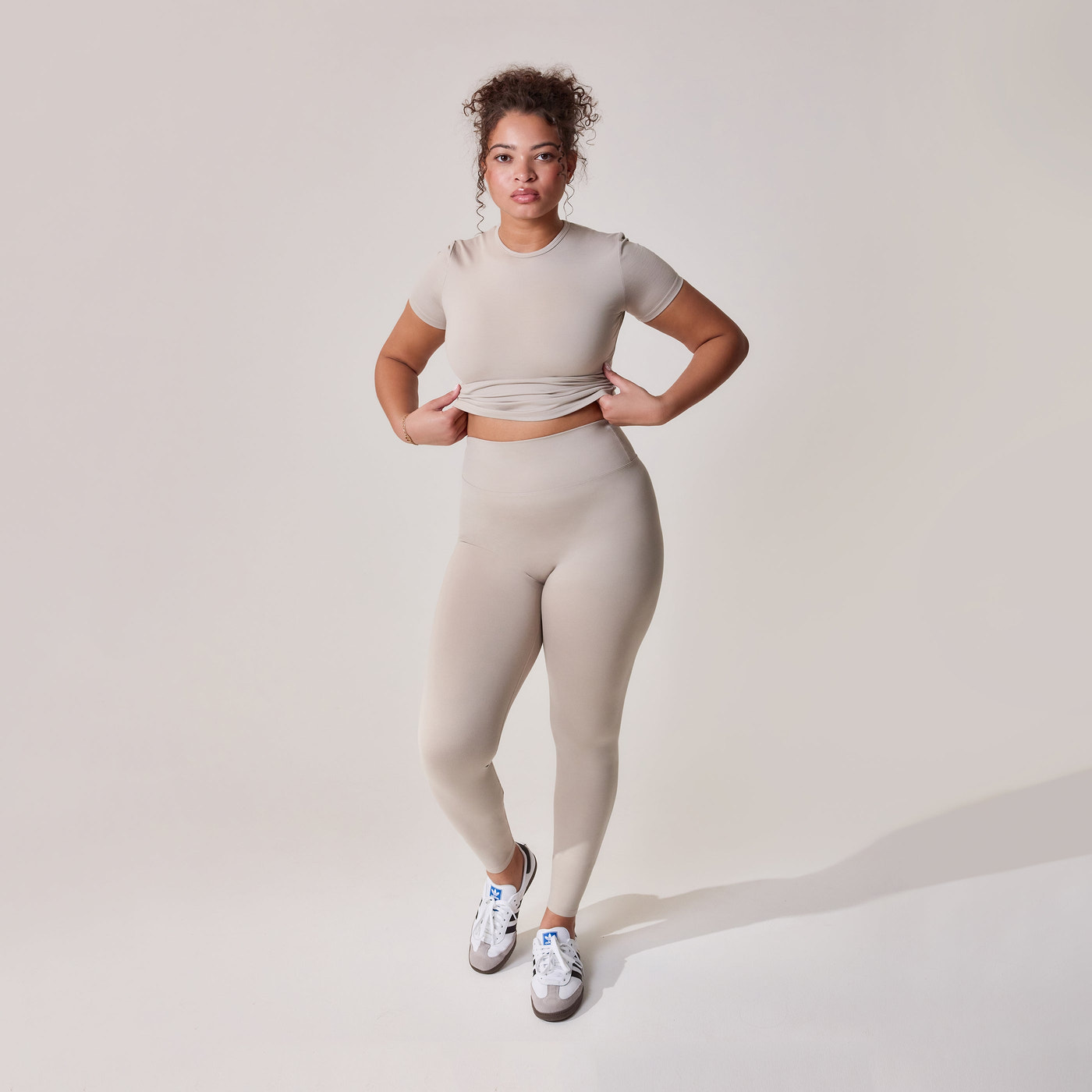 Alltägliche Ultimate Leggings Kurve - Haferbeige