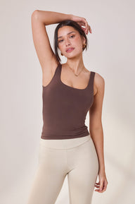 Curve Lightweight Everyday Tank Top - Espresso Brown