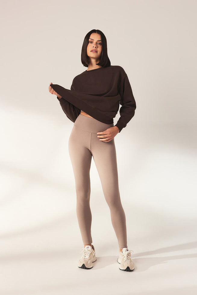 Everyday High Waisted Leggins Lightweight - Stone