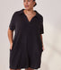 Curve Lightweight Collared Knit Dress - Black