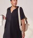 Curve Lightweight Collared Knit Dress - Black