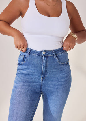 Lift & Shape Jeans Curvy - Mid Blue