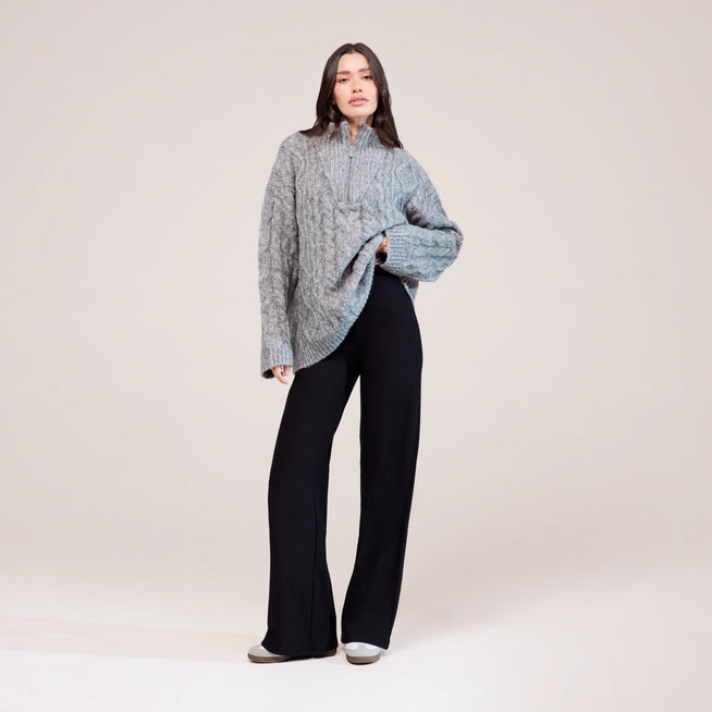 Winter Wide Leg Trousers - Black