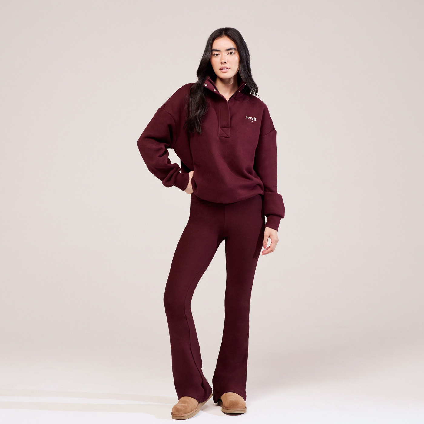 Heavyweight 1/4 Zip Sweatshirt - Burgundy