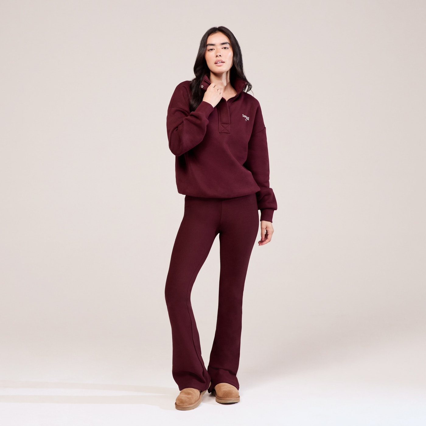 Heavyweight 1/4 Zip Sweatshirt - Burgundy