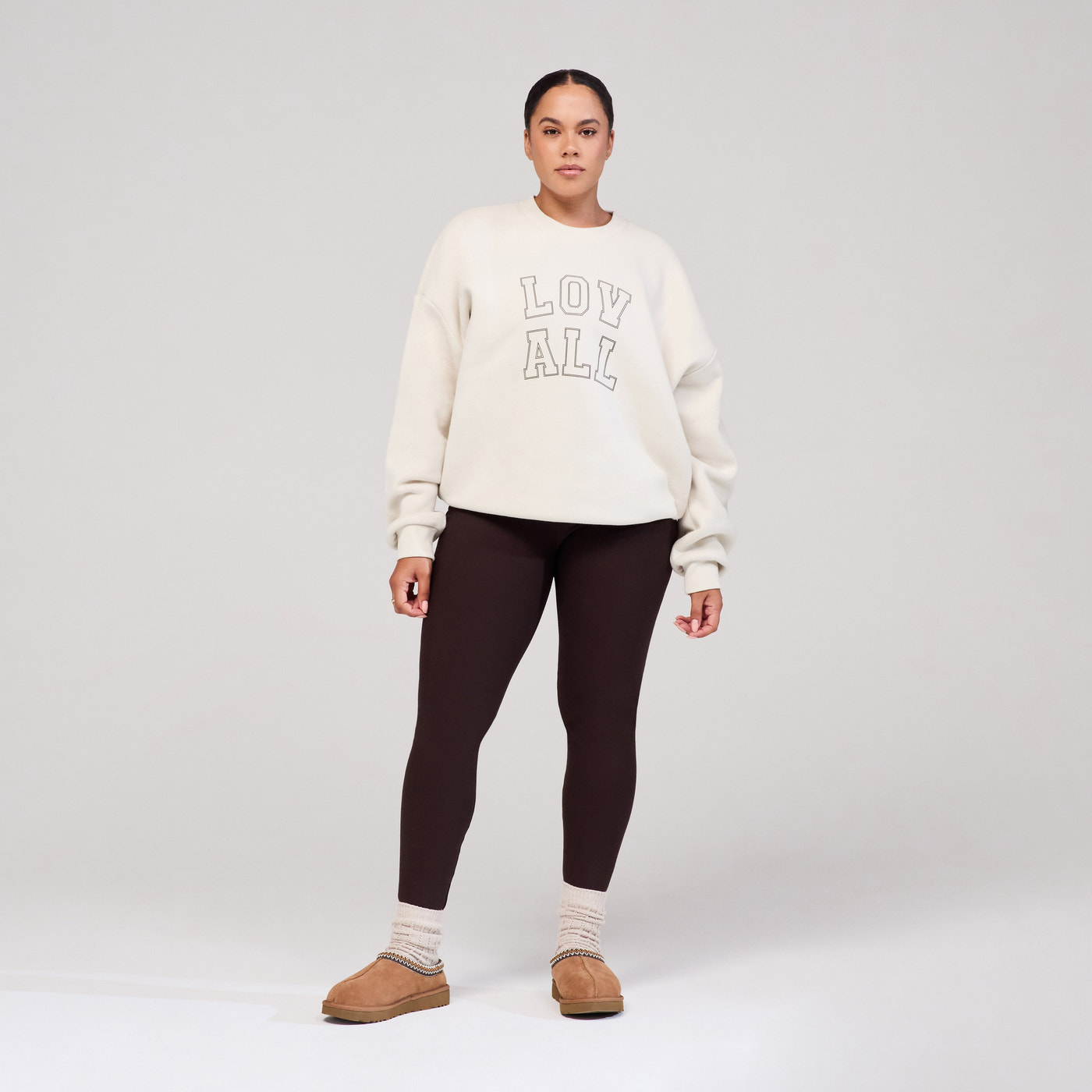 Curve Heavyweight Oversized Sweatshirt Varsity - Ecru