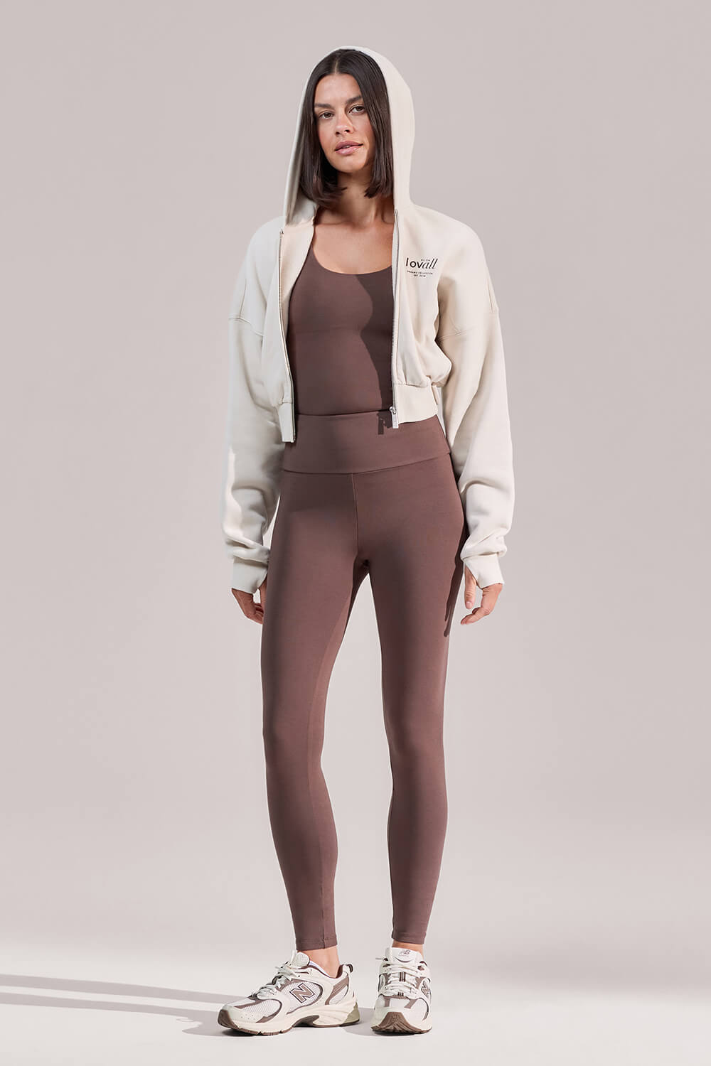 Curve ALL SZN Organic Crop Zip-Through Hoodie - Ecru