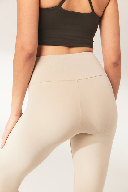 Everyday High Waisted Leggins Lightweight - Natural Beige