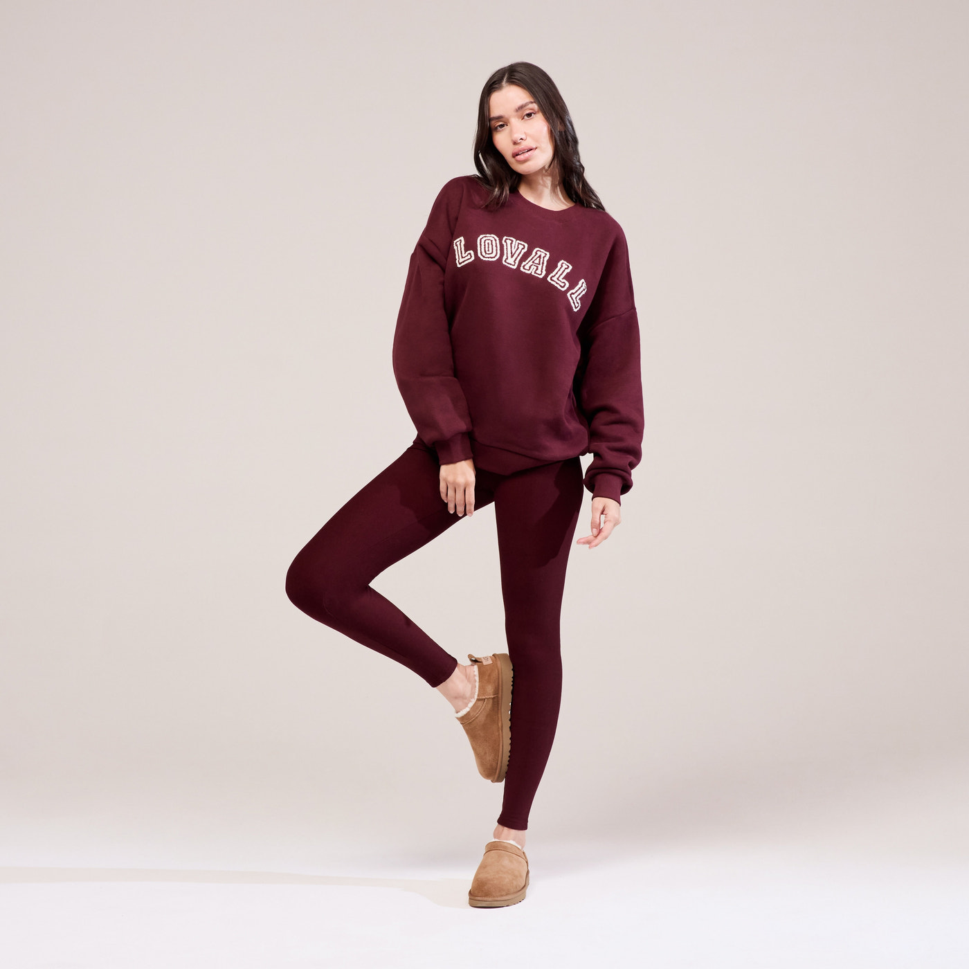 Heavyweight Oversized Sweatshirt Campus - Burgundy