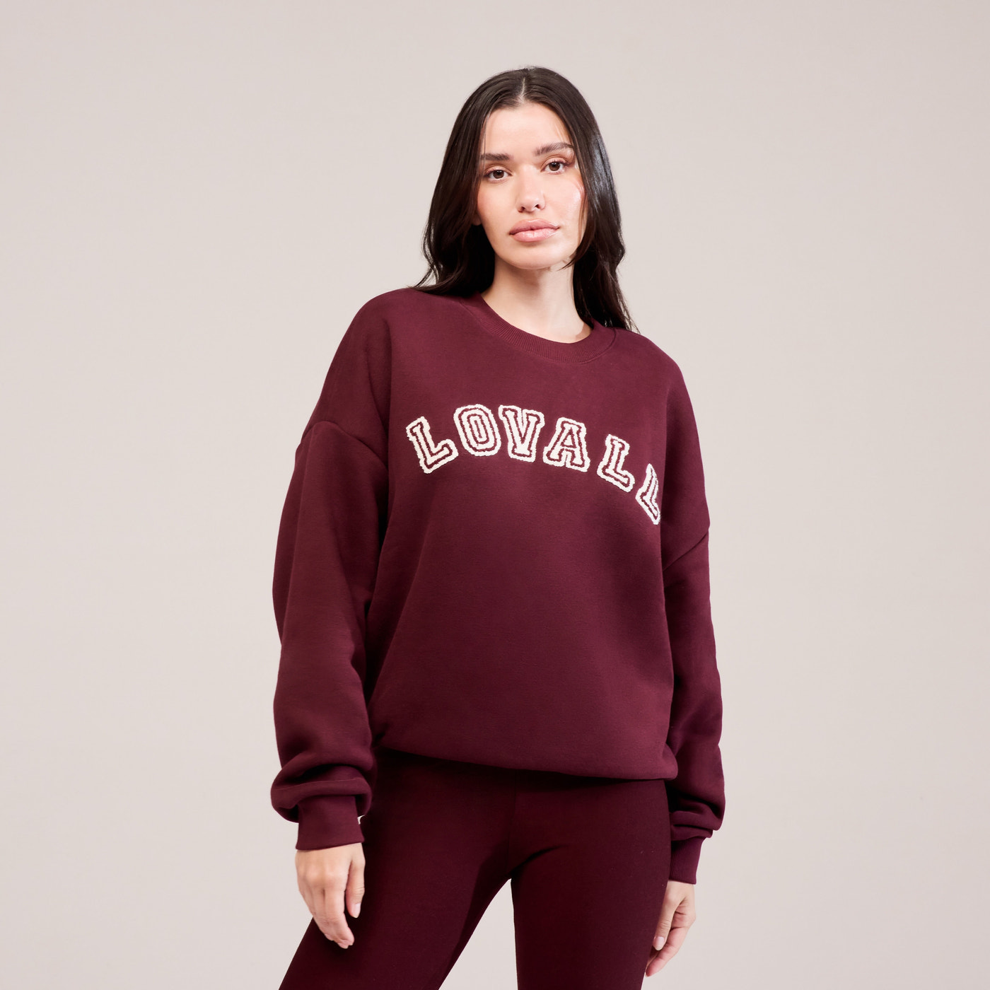 Heavyweight Oversized Sweatshirt Campus - Burgundy