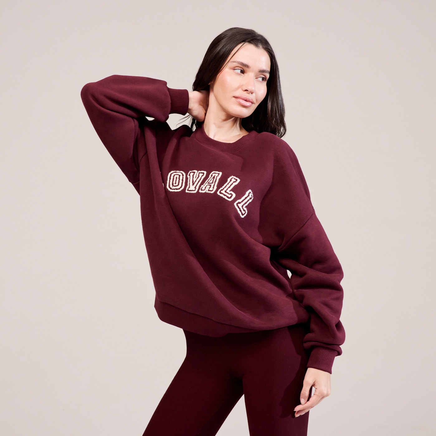 Heavyweight Oversized Sweatshirt Campus - Burgundy
