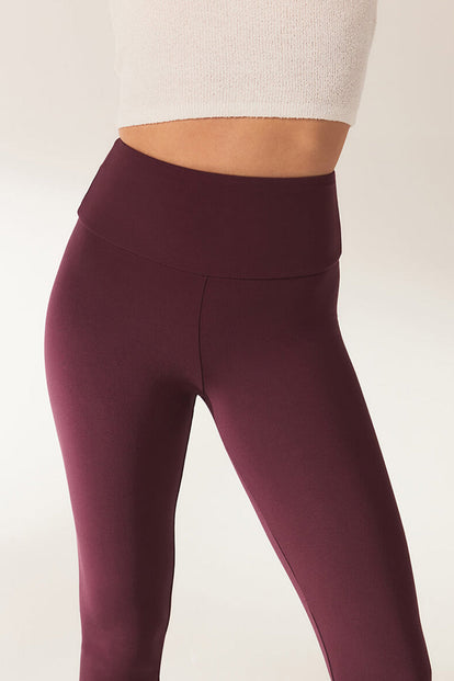 Everyday High Waisted Leggins Lightweight - Burgundy