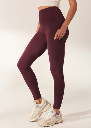 Everyday High Waisted Leggins Lightweight - Burgundy