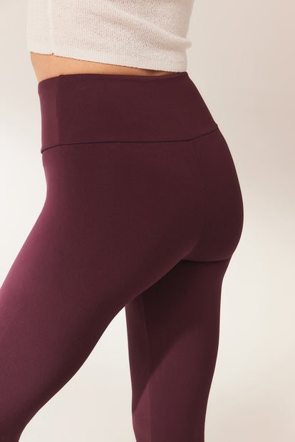 Everyday High Waisted Leggins Lightweight - Burgundy