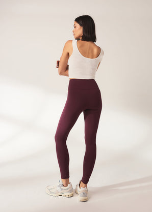 Everyday High Waisted Leggins Lightweight - Burgundy