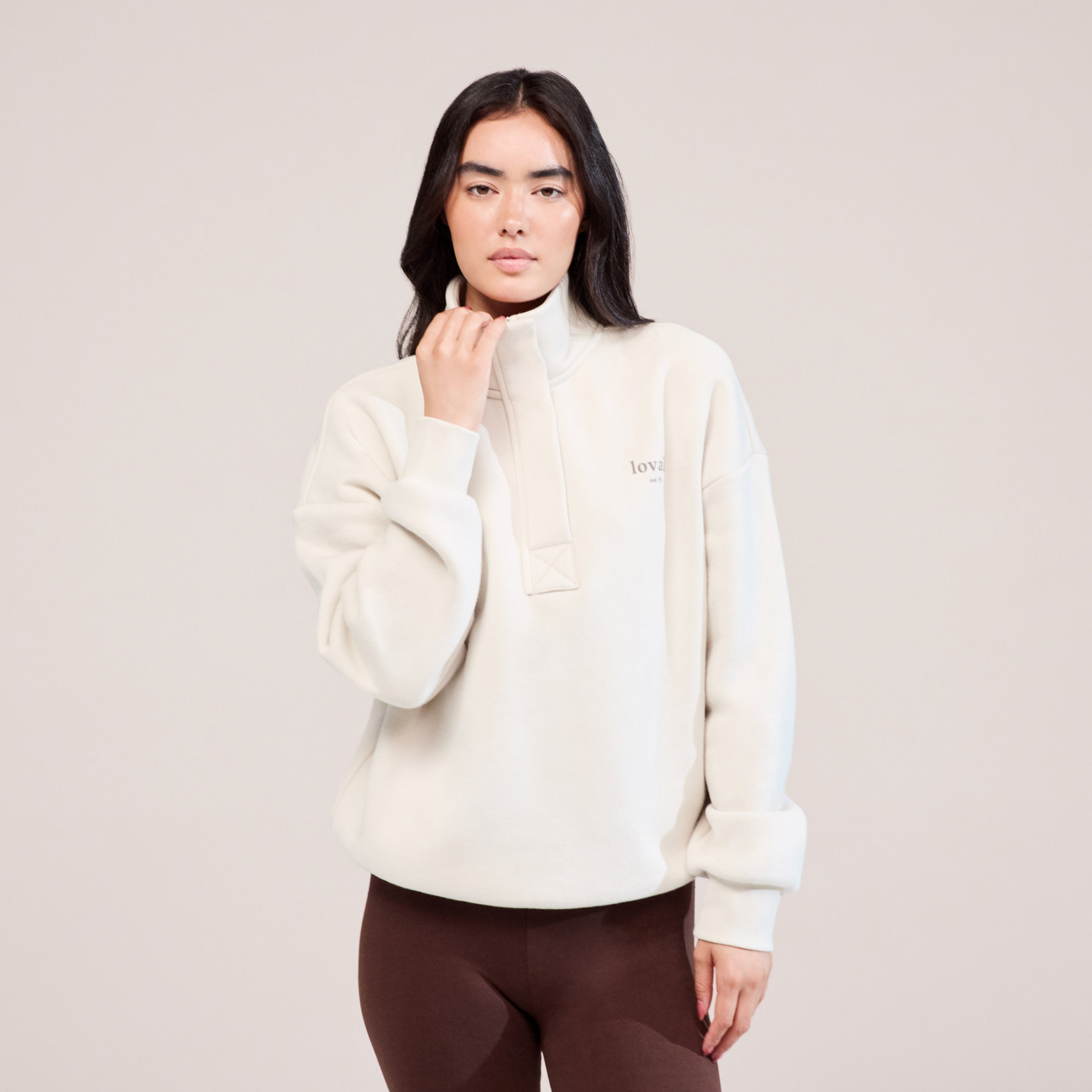 Heavyweight 1/4 Zip Sweatshirt - Ecru