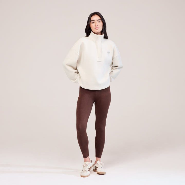 Alltags-High-Waist-Leggings – Schokoladenbraun