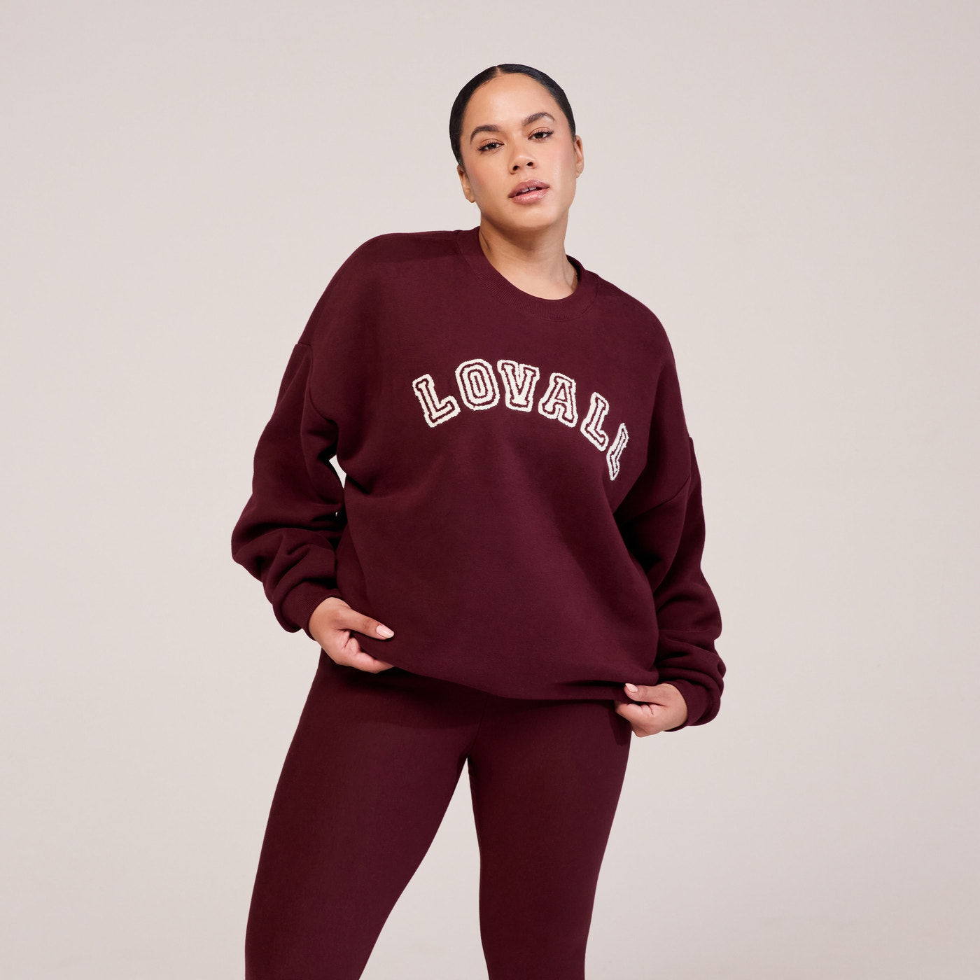 Curve Heavyweight Oversized Sweatshirt Campus - Burgundy