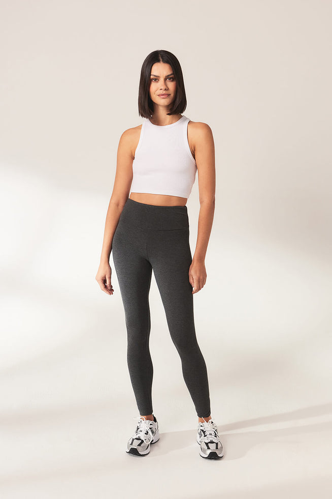 Everyday High Waisted Leggins Lightweight - Dark Grey Marl