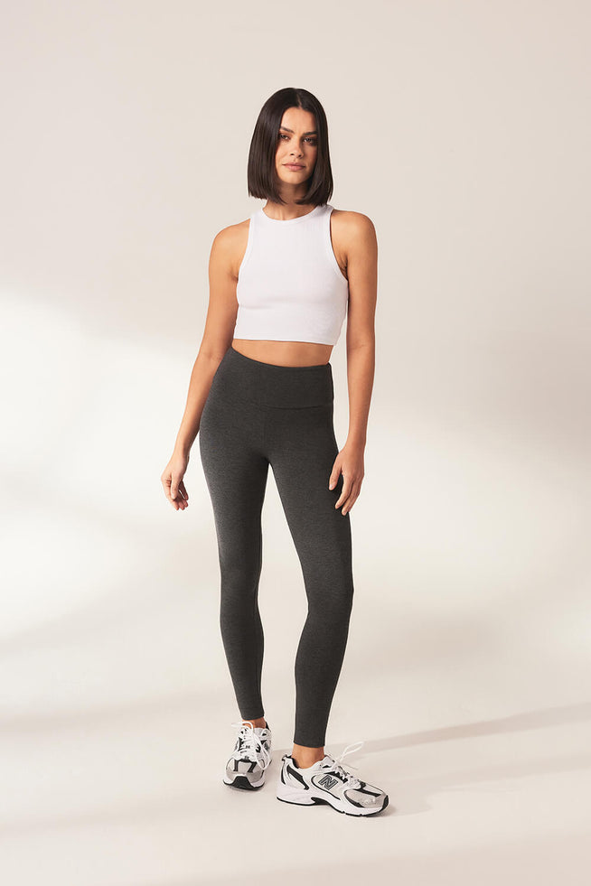 Everyday High Waisted Leggins Lightweight - Dark Grey Marl