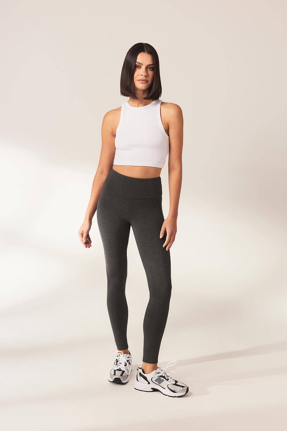 Alltägliche Leichte Leggings - Dunkelgrau Marl