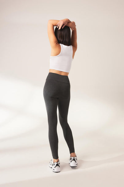 Alltägliche Leichte Leggings - Dunkelgrau Marl