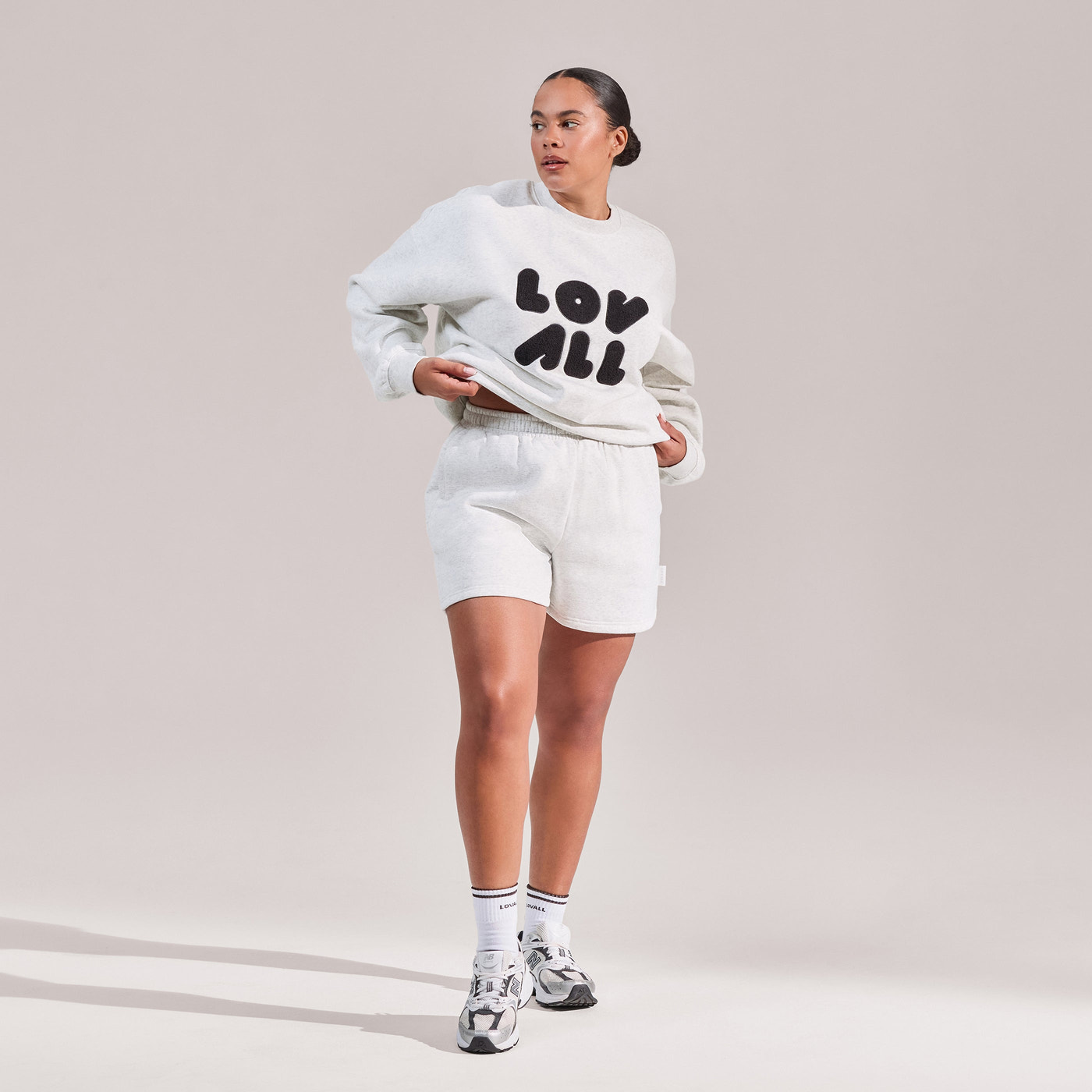 Curve ALL SZN Organic Sweat Shorts - Light Grey Marl