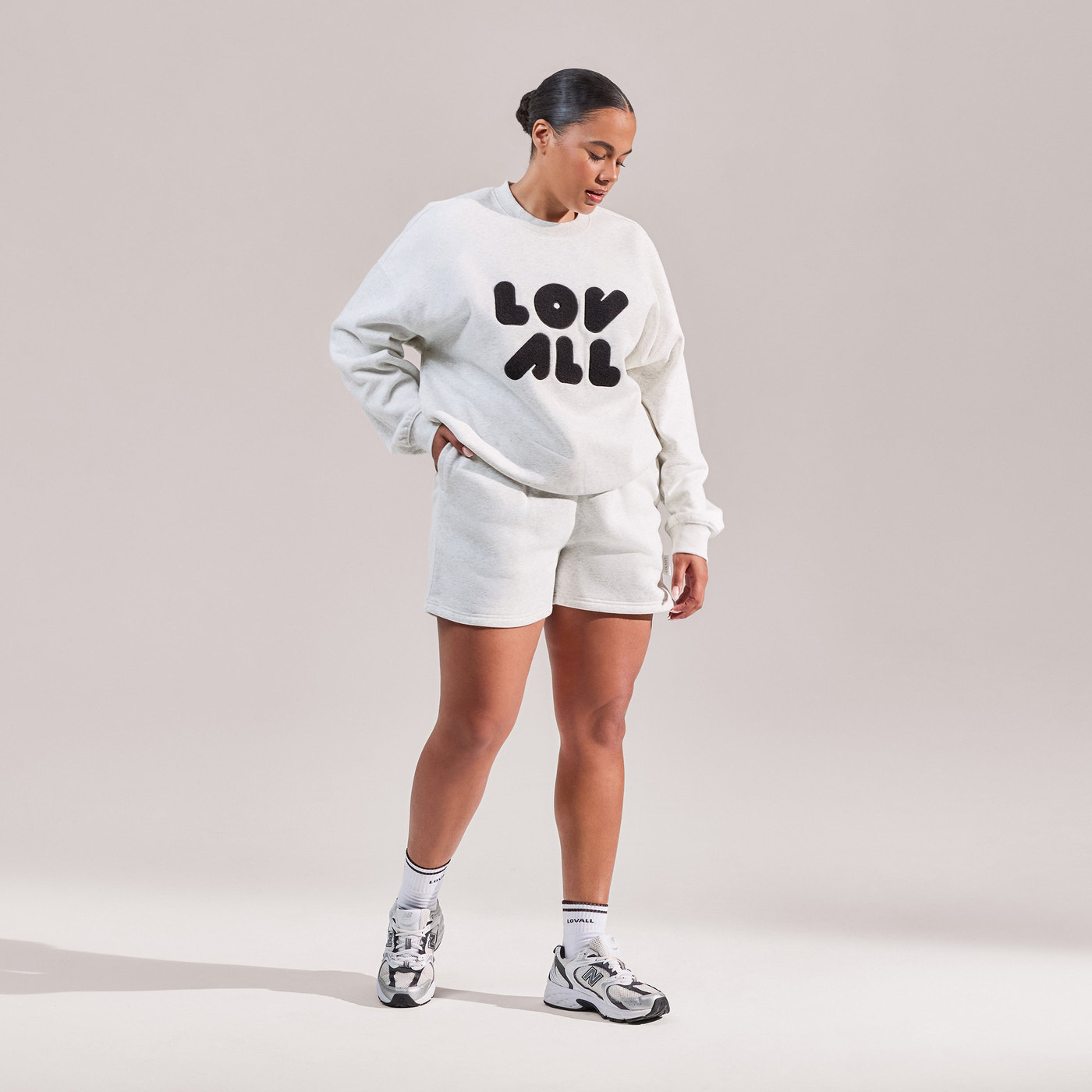 Curve ALL SZN Organic Sweat Shorts - Light Grey Marl