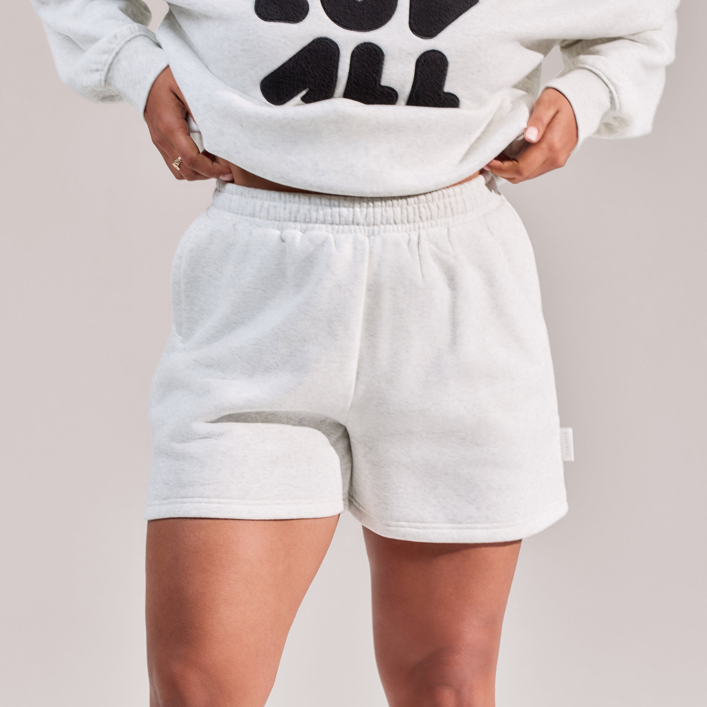 Curve ALL SZN Organic Sweat Shorts - Light Grey Marl