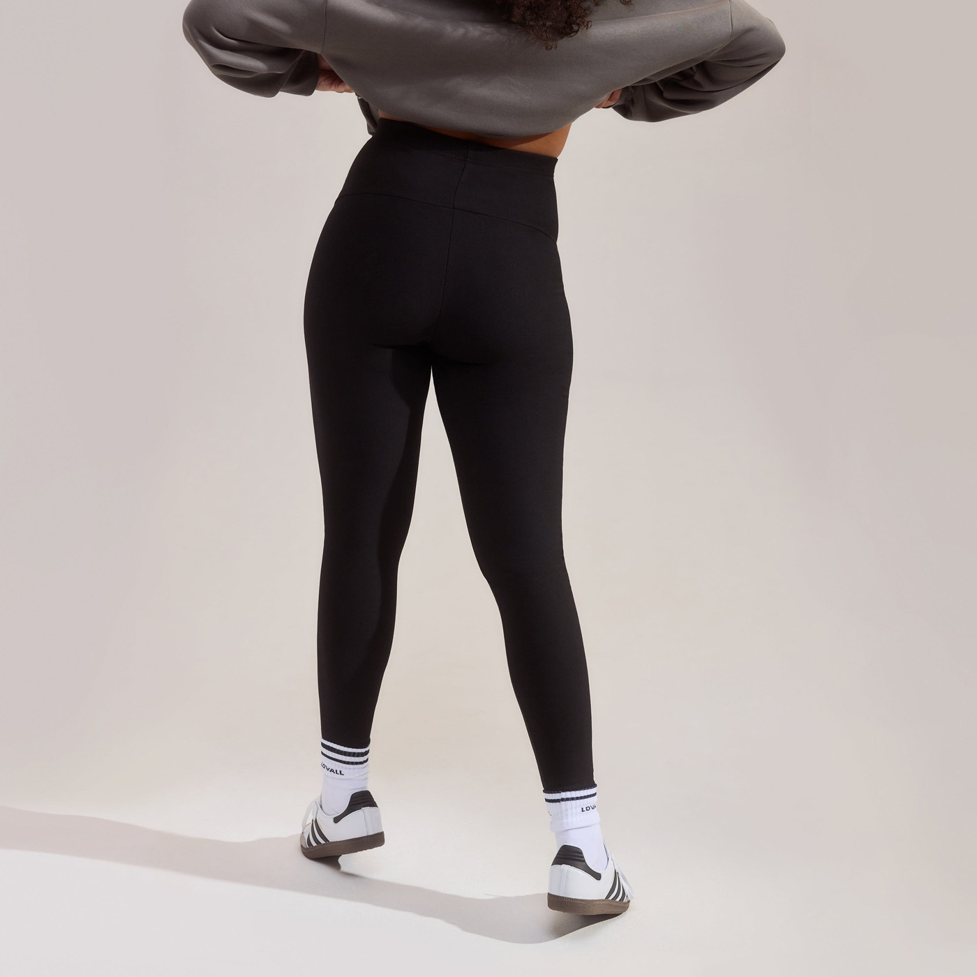 Alltägliche Winter Umstandsleggings mit hoher Taille - Schwarze