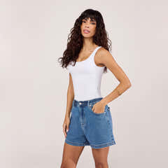 Stretch-Denim-Shorts – Mittelblau