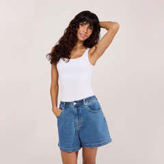 Stretch-Denim-Shorts – Mittelblau