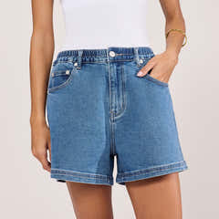 Stretch-Denim-Shorts – Mittelblau