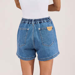 Stretch-Denim-Shorts – Mittelblau